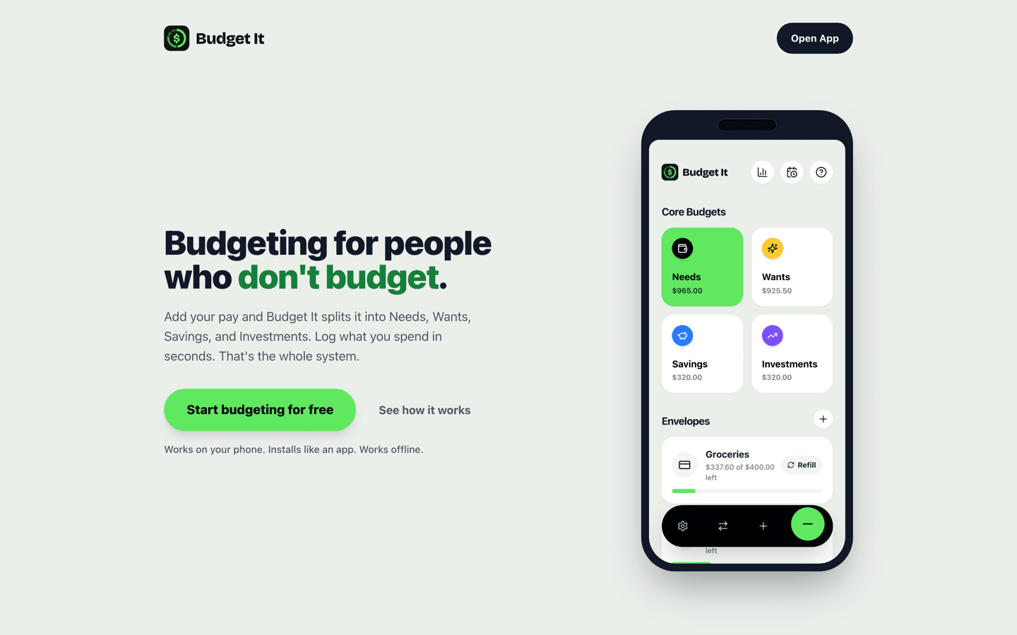 Budget It website on a laptop