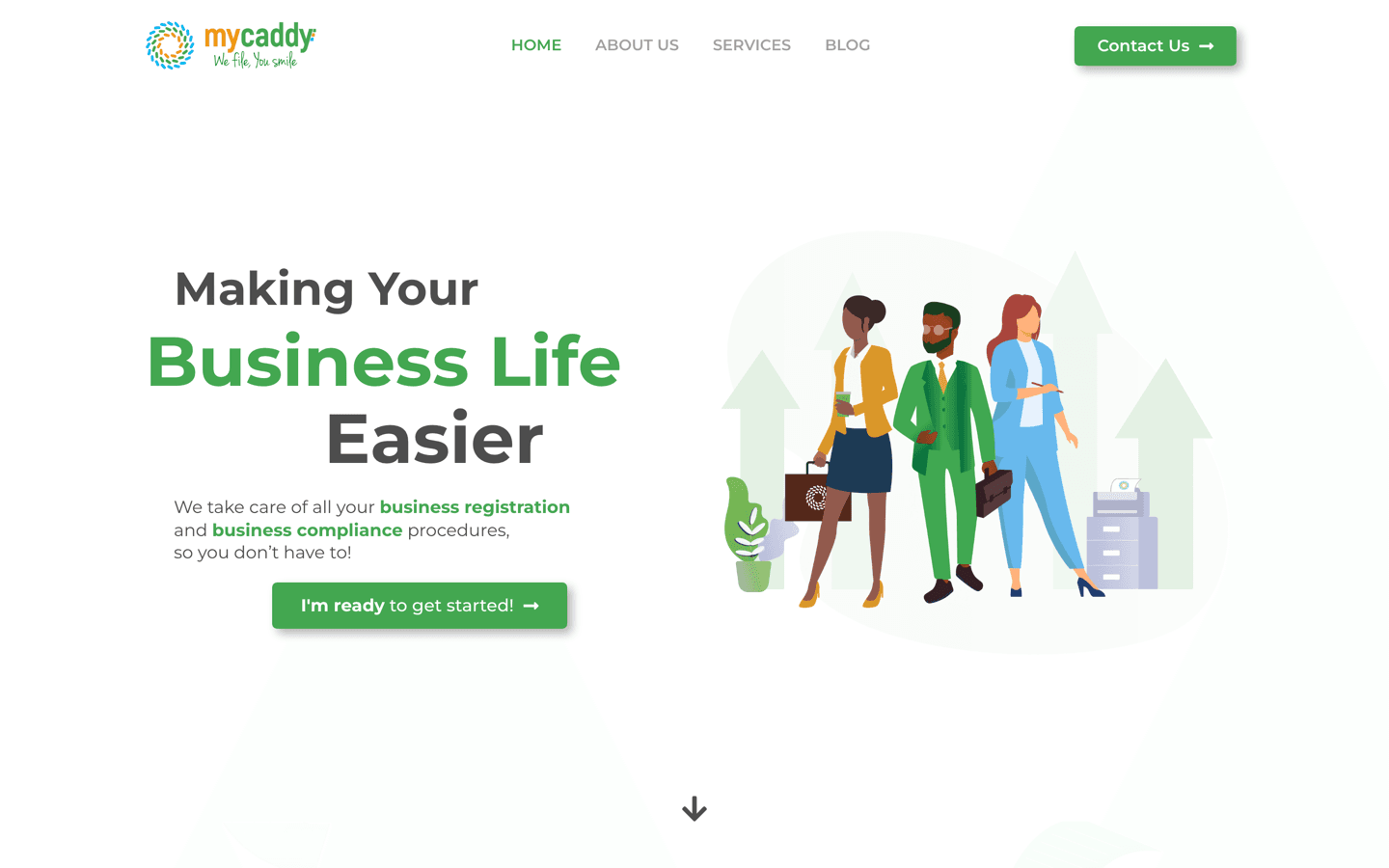 MyCaddy website on a laptop