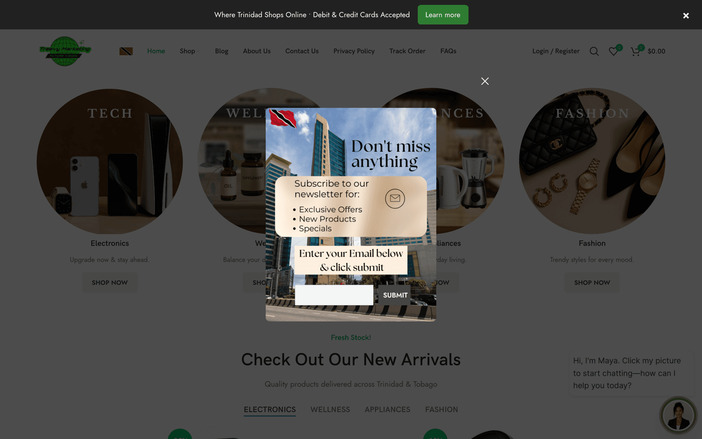 ShopTreevy website on a laptop